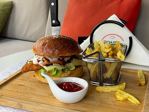 FRIED CHICKEN DELIGHT BURGER