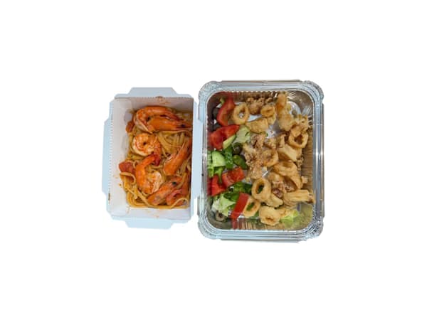 Kallamar Friturë + Linguini Karkalec Kallamar Friturë + Linguini Karkalec
